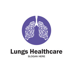 lungs logo vector icon illustration template design