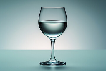 Fototapeta premium Water glistens in a delicate glass against a serene backdrop of soft hues. Generative AI
