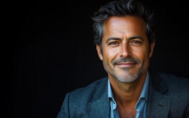 Fototapeta premium Confident businessman with a suit and a smile in a studio background, He looking at the camera