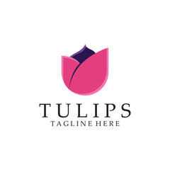 tulips logo vector film icon illustration template design