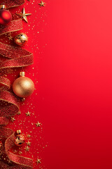 christmas star on red