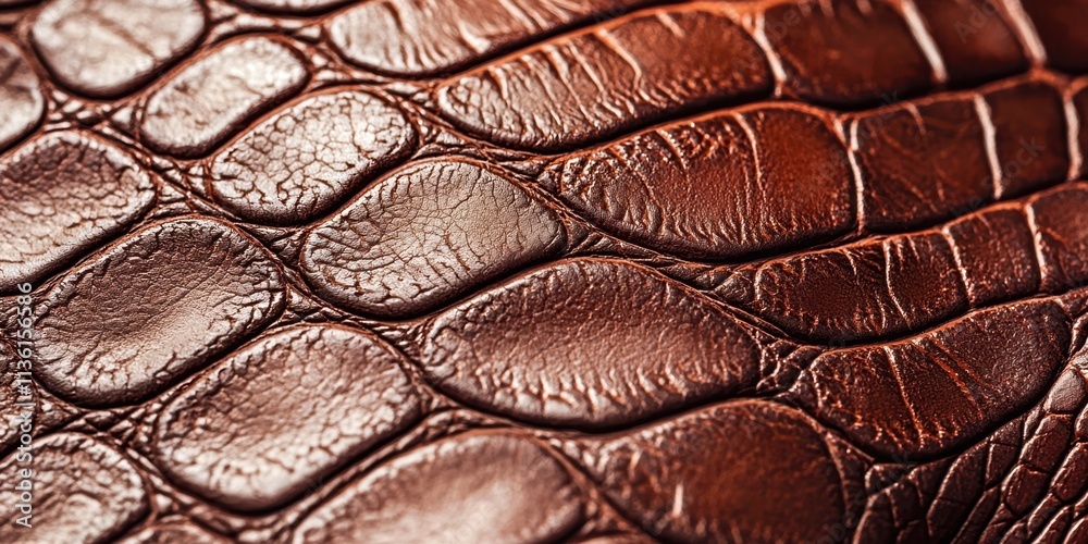Poster brown leather item with a pattern of scales