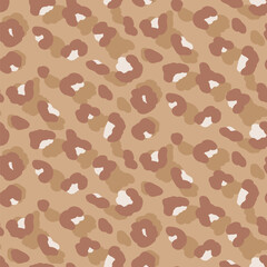Leopard monochrome seamless pattern. Animal print neutral endless background. Cheetah skin texture repeat cover. Abstract jaguar fur continuous ornament. Pattern design camouflage. Vector illustration