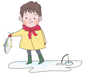 Man holding fish in hand