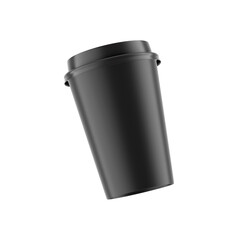 Blank paper coffee cup with lid mockup isolated on white background