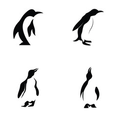 Obraz premium penguin logo vector illustration template design