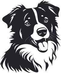 Australian Shepherd Silhouette Vector Illustration White Background