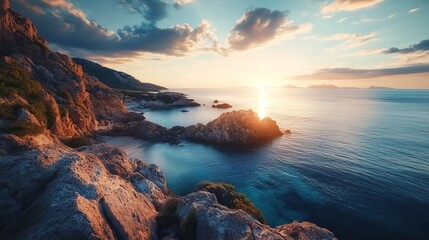 Fototapeta premium Fantastic view of popular travel destination Costa Paradiso. Picturesque landcape of Mediterranean sea. Location: Costa Paradiso, Province of Sassari, Sardinia, Italy, Europe