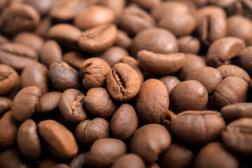 Aromatic Roasted Coffee Beans Textured Background