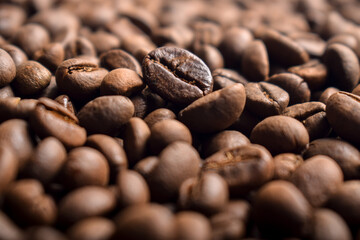 Aromatic Roasted Coffee Beans Textured Background