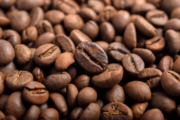 Close up of roasted Robusta Coffee beans