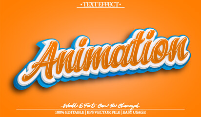 Animation Vector Text Effect Editable Alphabet Comic Kids Funny Happy Tv Show