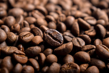 Aromatic Roasted Coffee Beans Textured Background