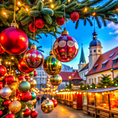 Christmas decoration at Bratislava Christmas market
