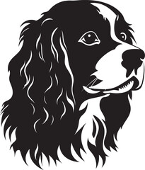 Cavalier King Silhouette Vector Illustration White Background