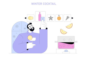 Dry January. Flat Vector Illustration