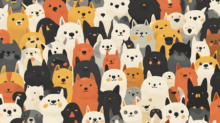 cute colorful dog characters