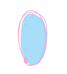 elips green and line pink element blob