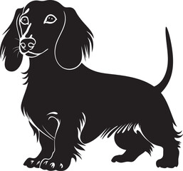 Dachshund Silhouette Vector Illustration White Background