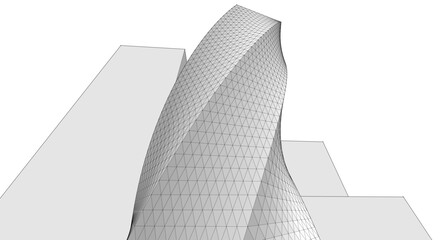 Fototapeta premium ​​abstract architecture 3d illustration background