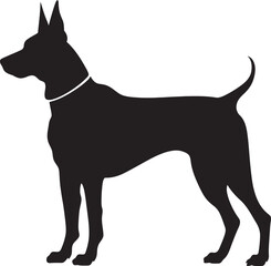 Dobermann Silhouette Vector Illustration White Background