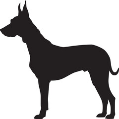 Obraz premium Dobermann Silhouette Vector Illustration White Background