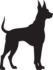 Dobermann Silhouette Vector Illustration White Background