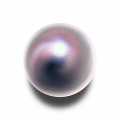 パールのイラスト、真珠のイラスト、立体的な真円真珠のイラスト