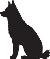Siberian Husky Silhouette Vector Illustration White Background