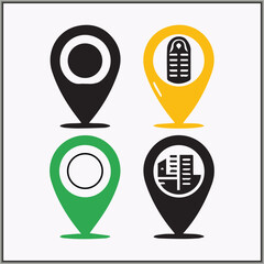 location locator icon bundle with color design 
