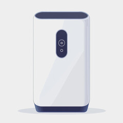Flat icon Air purifier white blue phone with button front clean air technology home appliance indoor air quality modern design