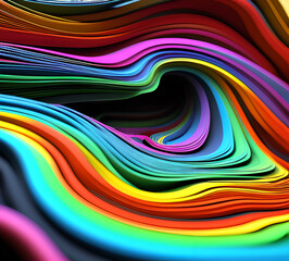  Glowing lines neon banner background Illumination lines Neon light background Feeling.Digital particles rainbow colors.light effect cold yellow red Background.generative ai