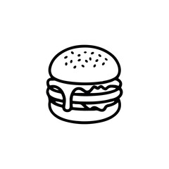 Burger icon outline with white background