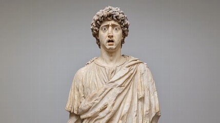 Ancient Marble Statue of a Roman Emperor in Classical Style