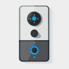 Fototapeta premium Smart doorbell flat icon modern design technology security home automation user interface vector illustration digital device
