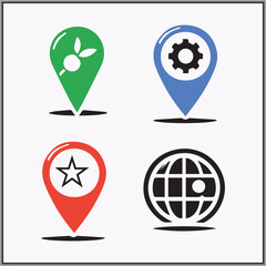 location locator icon bundle with color design 