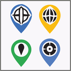 location locator icon bundle with color design 