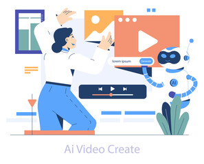 AI Hobbyist. Flat Vector Illustration