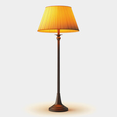 Obraz premium Elegant floor lamp with yellow shade illuminating modern living space stylish interior design warm lighting ambiance home decor