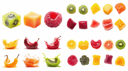 A Colorful Array of Fresh Fruits and Candies