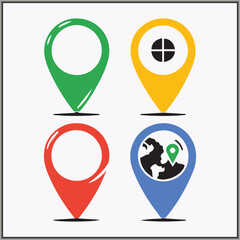 location locator icon bundle with color design 