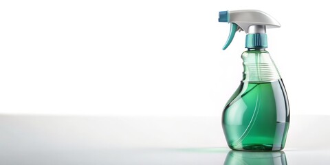 Isolated Spray Bottle of Cleaning Product on a White Background for Urban Exploration Photography: Perfect for Home Cleaning, Commercial Use, and Eco-Friendly Solutions