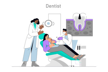 Medical Visits for Inclusive Children. Flat Vector Illustration