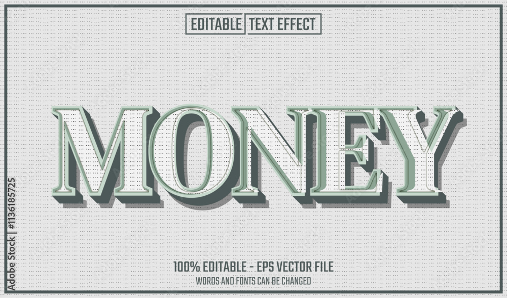 Canvas Prints money editable text effect