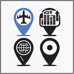 location locator icon bundle with color design 