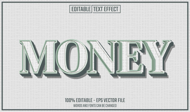 money editable text effect