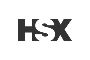 HSX logo design. Initial letter H S X bold font style for tech startups, consulting, corporate branding. Creative company name, headlines typography identity, trendy logotype.