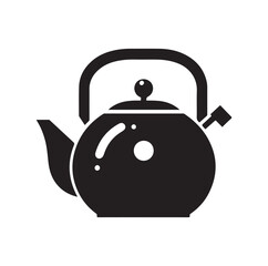 Obraz premium tea kettle silhouette vector illustration