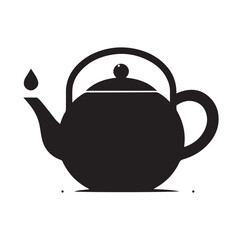 tea kettle silhouette vector illustration
