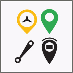 location locator icon bundle with color design 